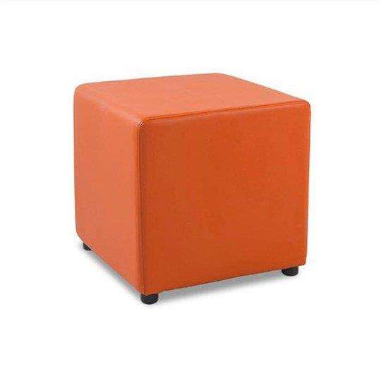 Cube Leatherette Ottoman Chairs (Orange)